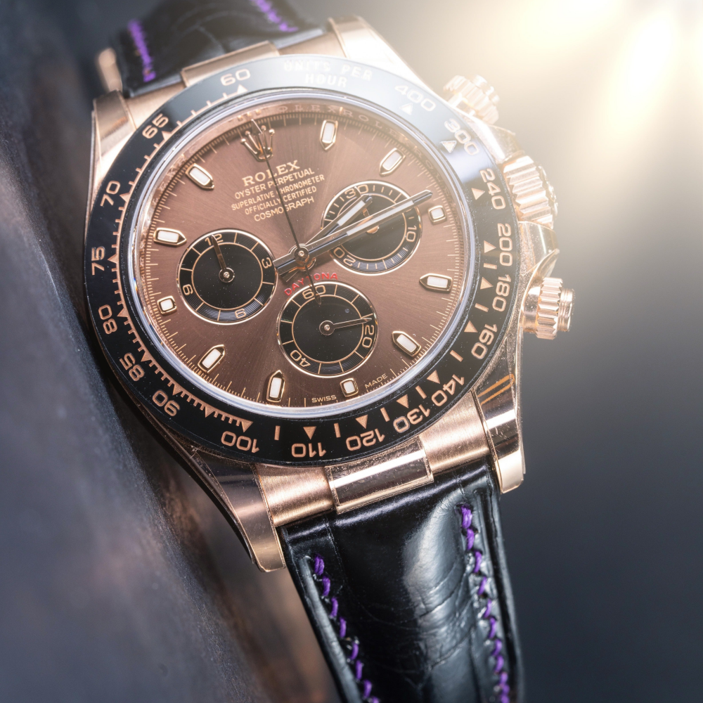 Rolex Daytona Alligator Leather Strap – Deployant Clasp Compatible