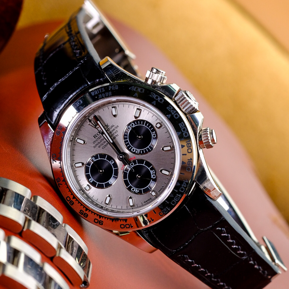 Rolex Daytona Alligator Leather Strap – Deployant Clasp Compatible