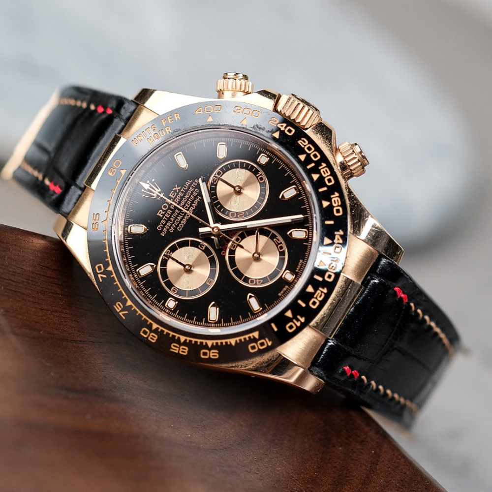 Rolex Daytona Alligator Leather Strap – Deployant Clasp Compatible