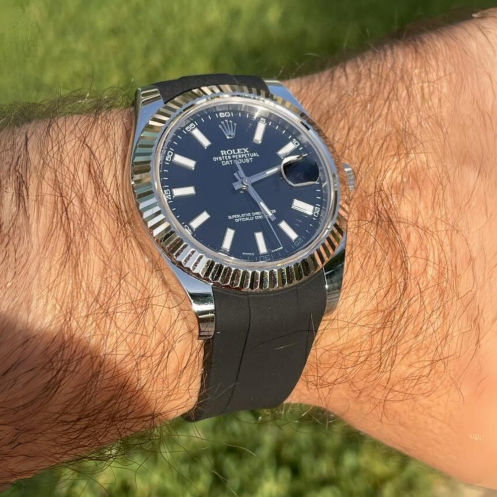 FKM Rubber Strap for Rolex Datejust Deployant Clasp