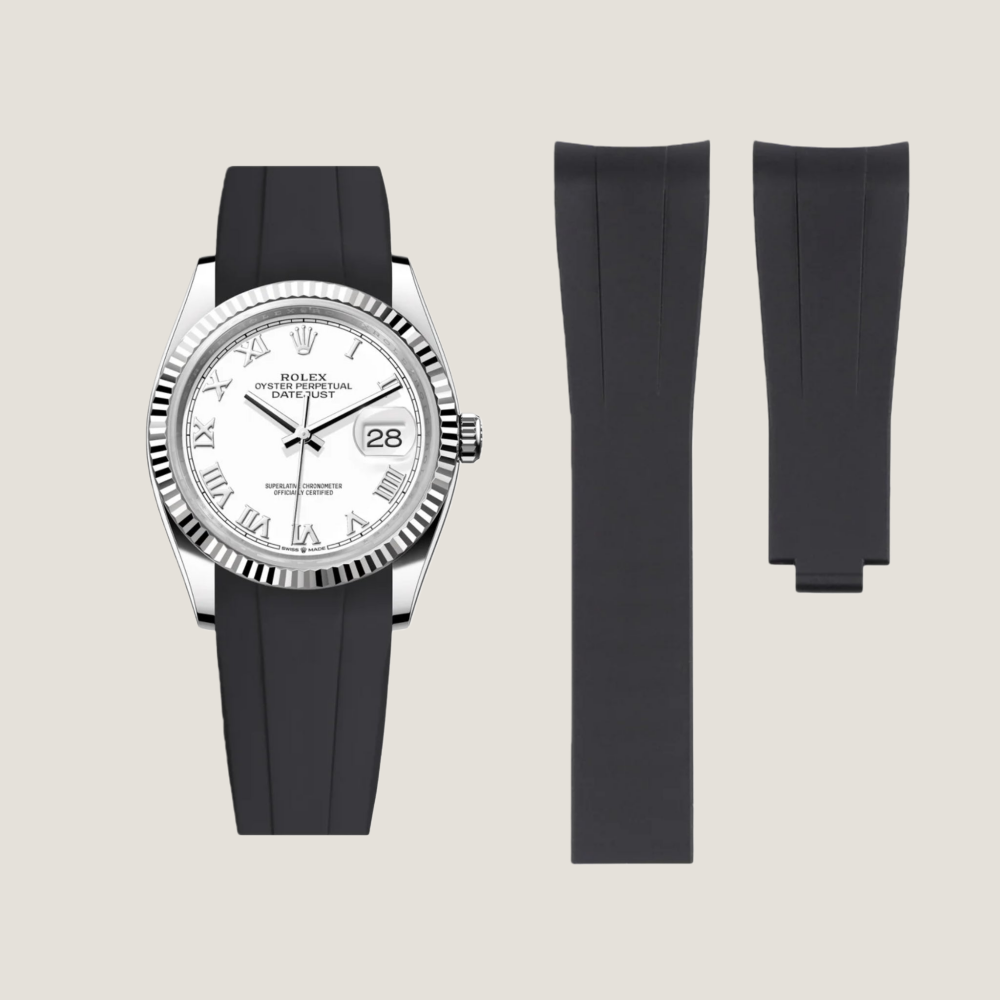 FKM Rubber Strap for Rolex Datejust Deployant Clasp