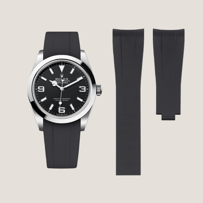 FKM Rubber Strap for Rolex Explorer I Deployant Clasp