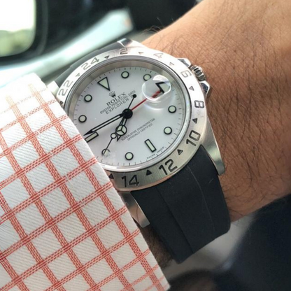 FKM Rubber Strap for Rolex Explorer II Deployant Clasp