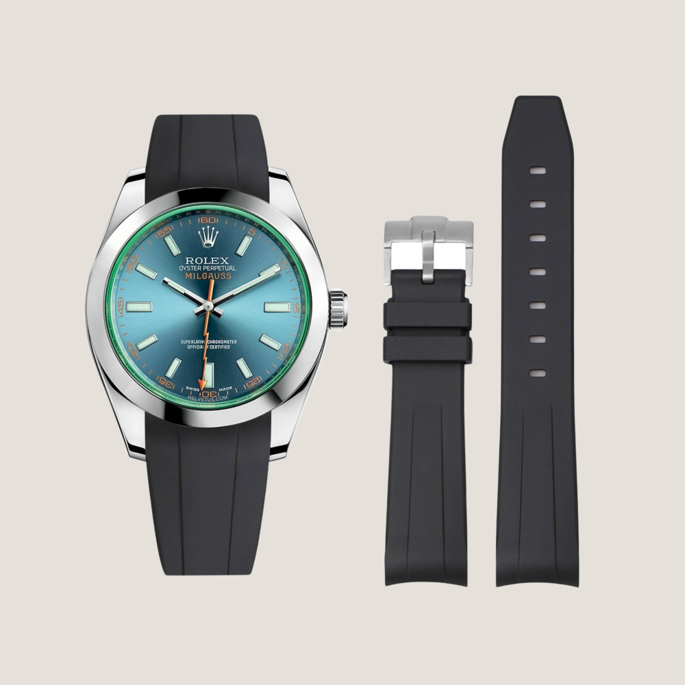 FKM Rubber Strap for Rolex Milgauss Pin Buckle