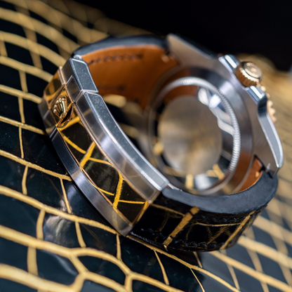Alligator Leather Strap for Rolex Submariner Deployant Clasp