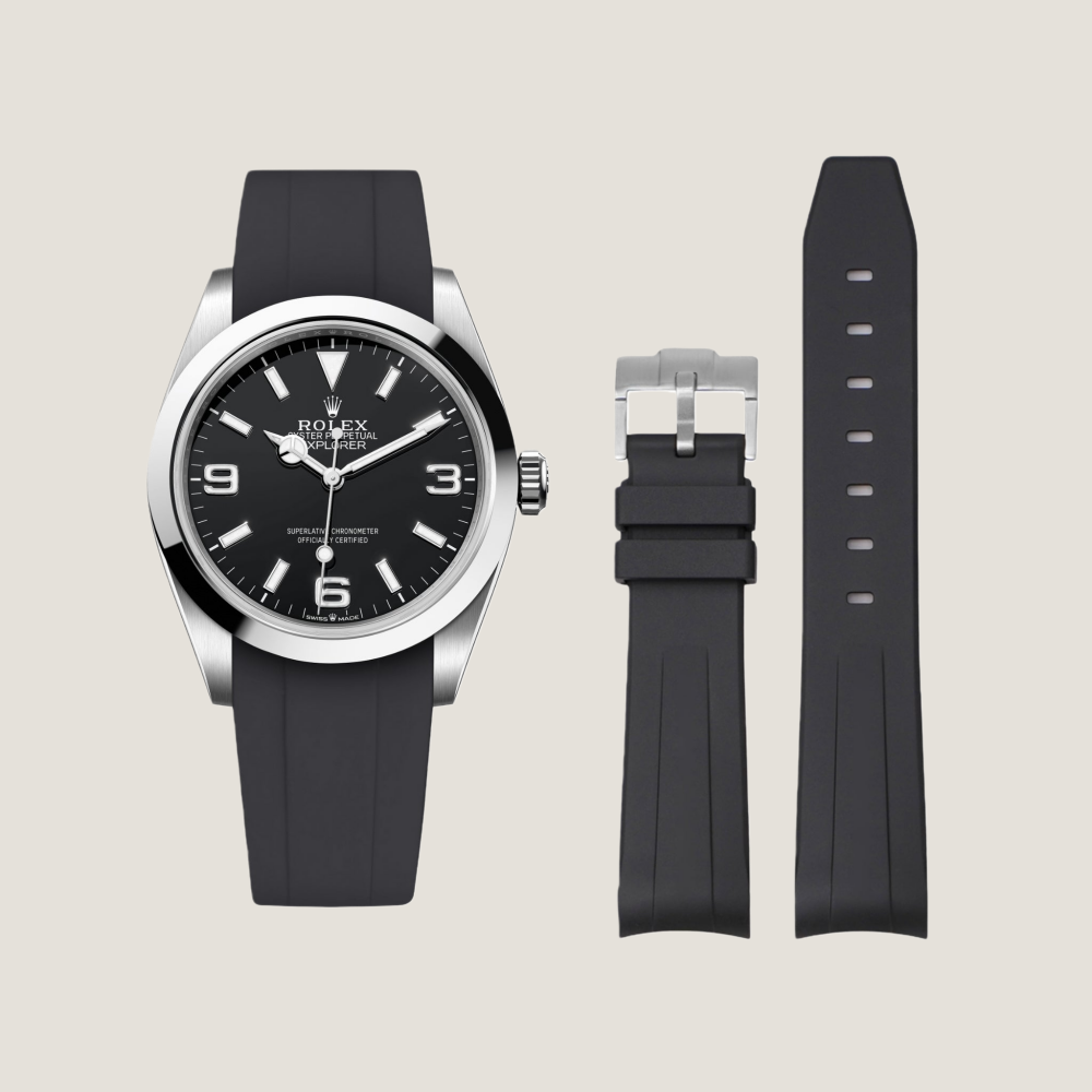 FKM Rubber Strap for Rolex Explorer I Tang Buckle