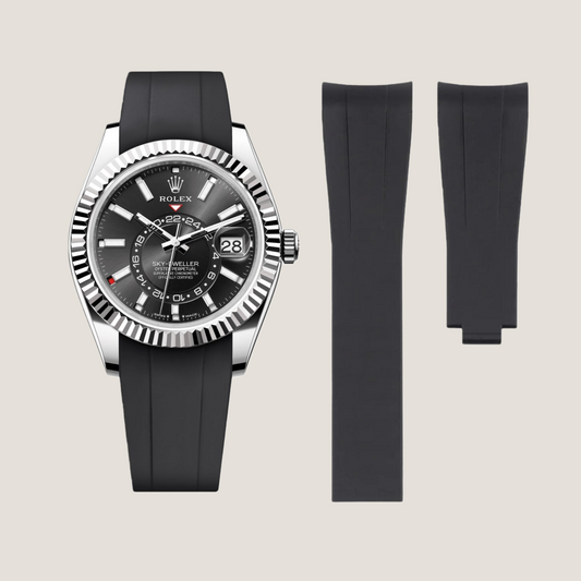 FKM Rubber Strap for Rolex Sky-Dweller Deployant Clasp