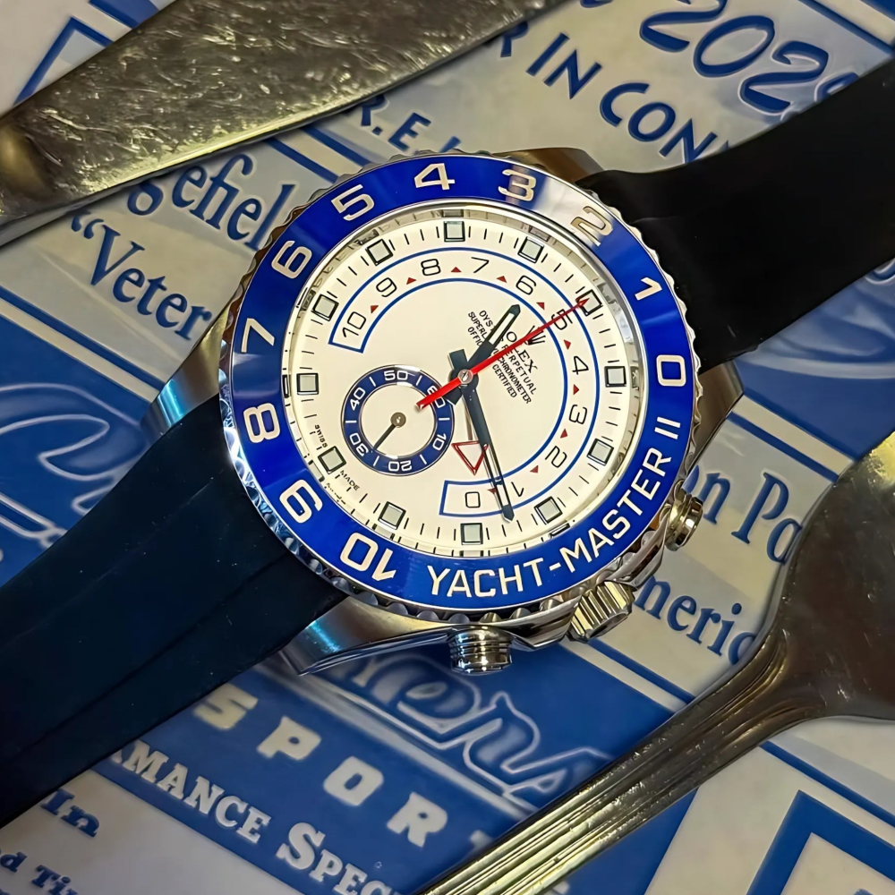 FKM Rubber Strap for Rolex Yacht-Master II Deployant Clasp