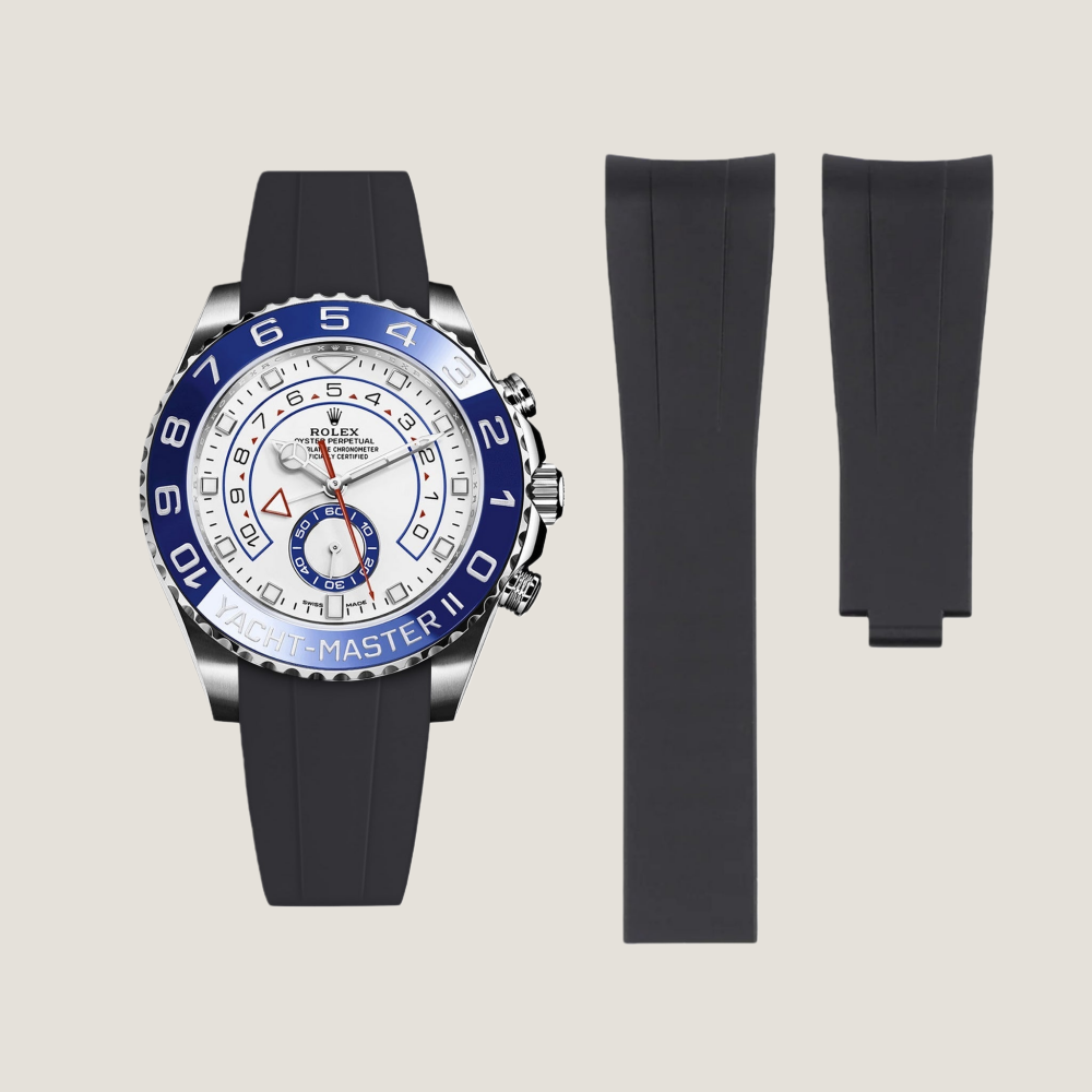 FKM Rubber Strap for Rolex Yacht-Master II Deployant Clasp