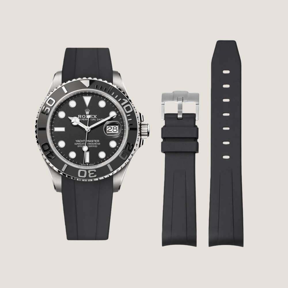 FKM Rubber Strap for Rolex Yacht-Master Tang Buckle