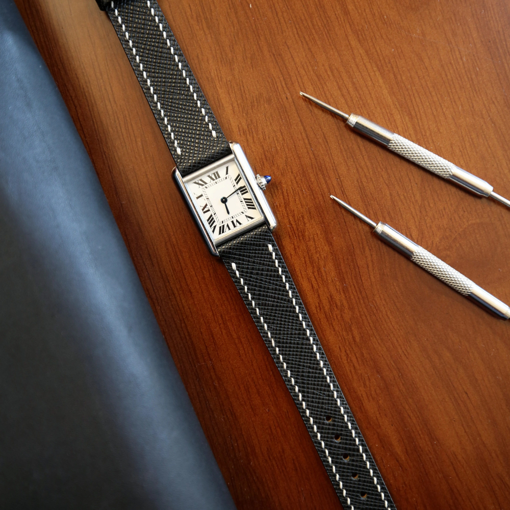 Saffiano Leather Strap for Cartier Tank
