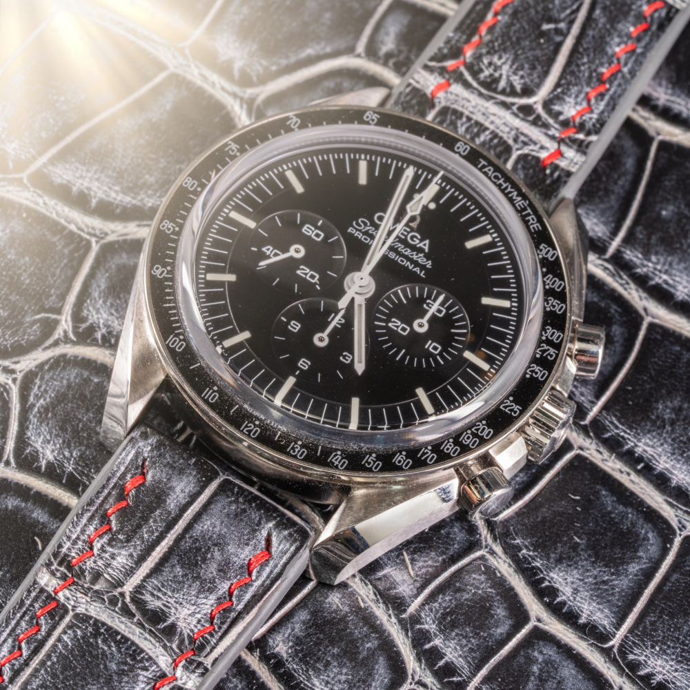 Alligator Leather Strap for Omega Speedmaster