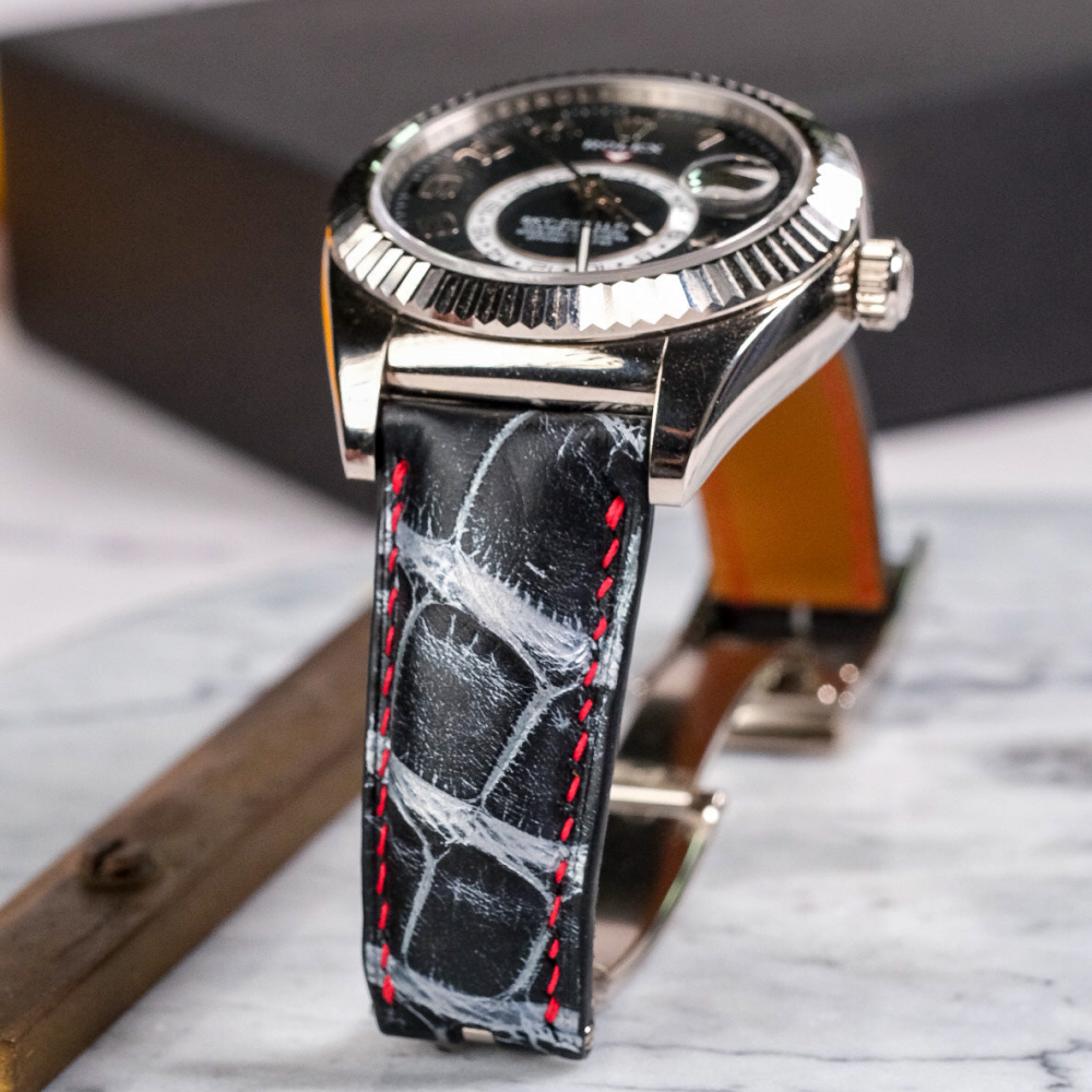 Alligator Leather Strap for Rolex Sky-Dweller