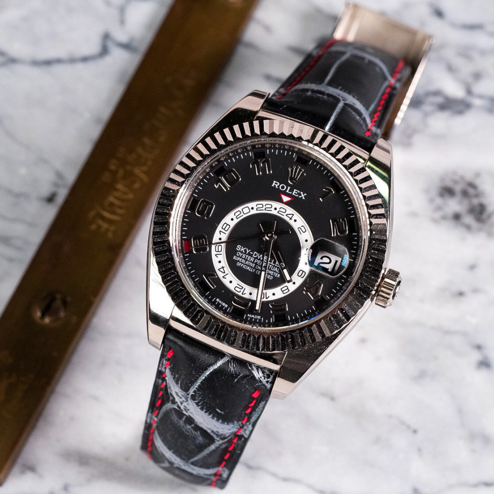 Alligator Leather Strap for Rolex Sky-Dweller