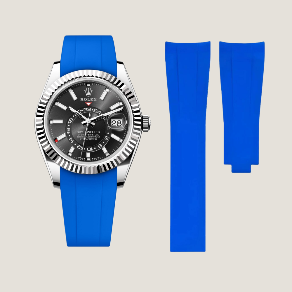FKM Rubber Strap for Rolex Sky-Dweller Deployant Clasp