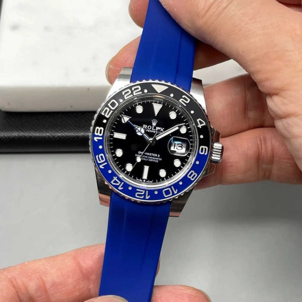 FKM Rubber Strap for Rolex GMT-Master II Tang Buckle
