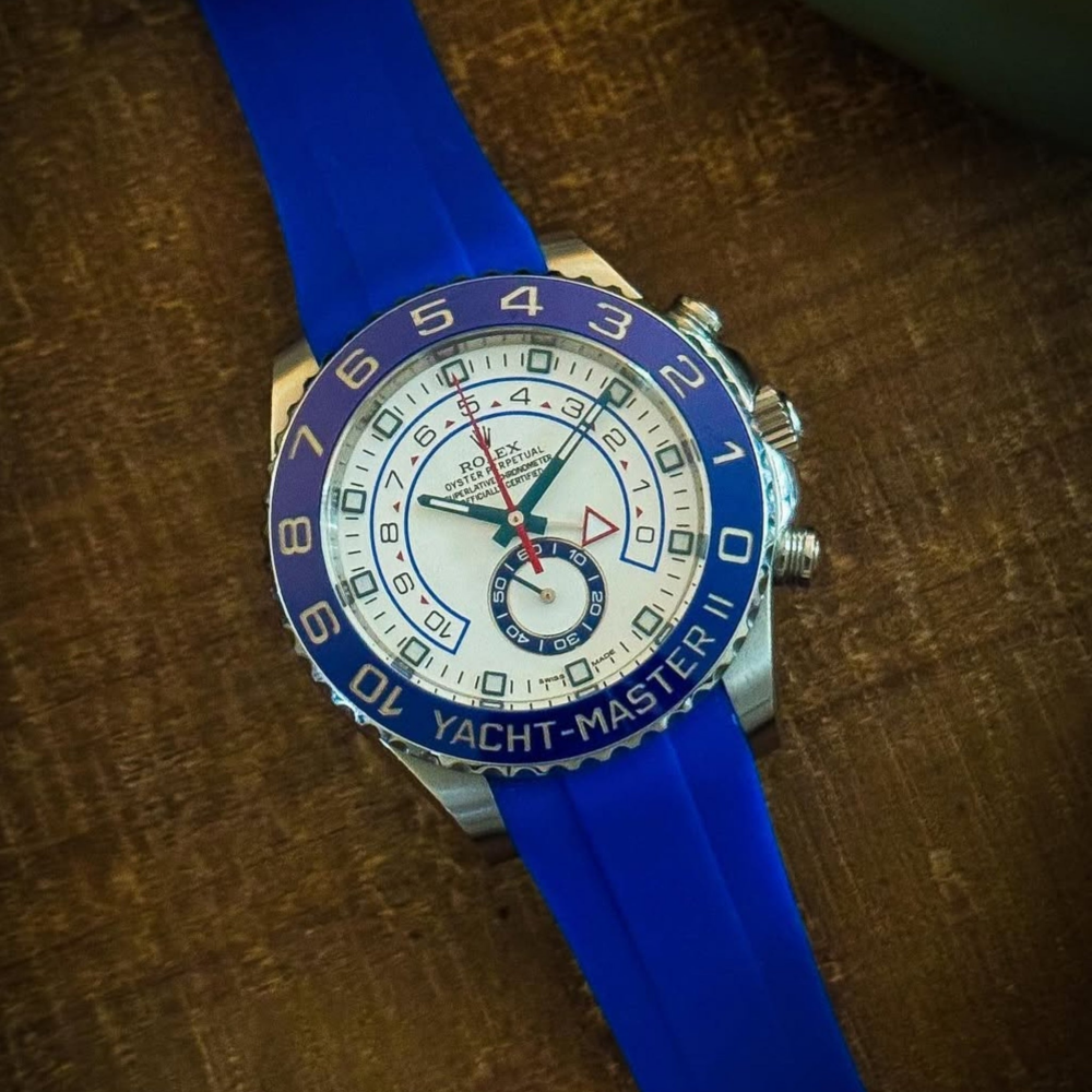 FKM Rubber Strap for Rolex Yacht-Master II Deployant Clasp