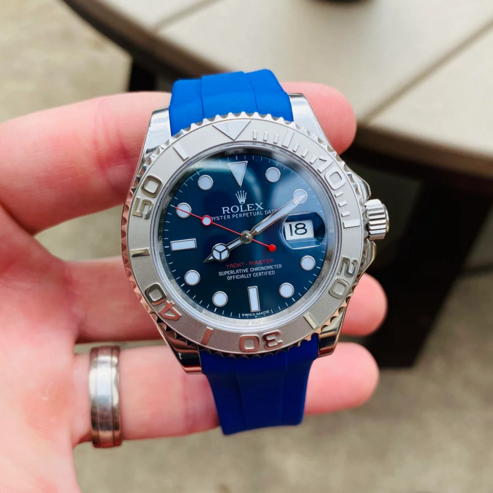 FKM Rubber Strap for Rolex Yacht-Master Tang Buckle