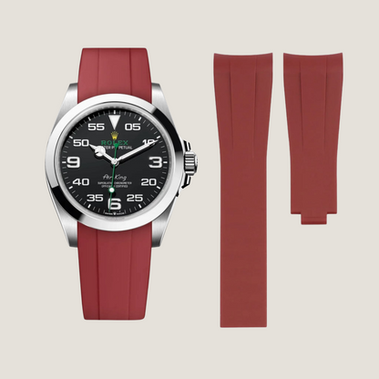 FKM Rubber Strap for Rolex Air-King Deployant Clasp