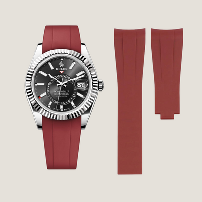 FKM Rubber Strap for Rolex Sky-Dweller Deployant Clasp