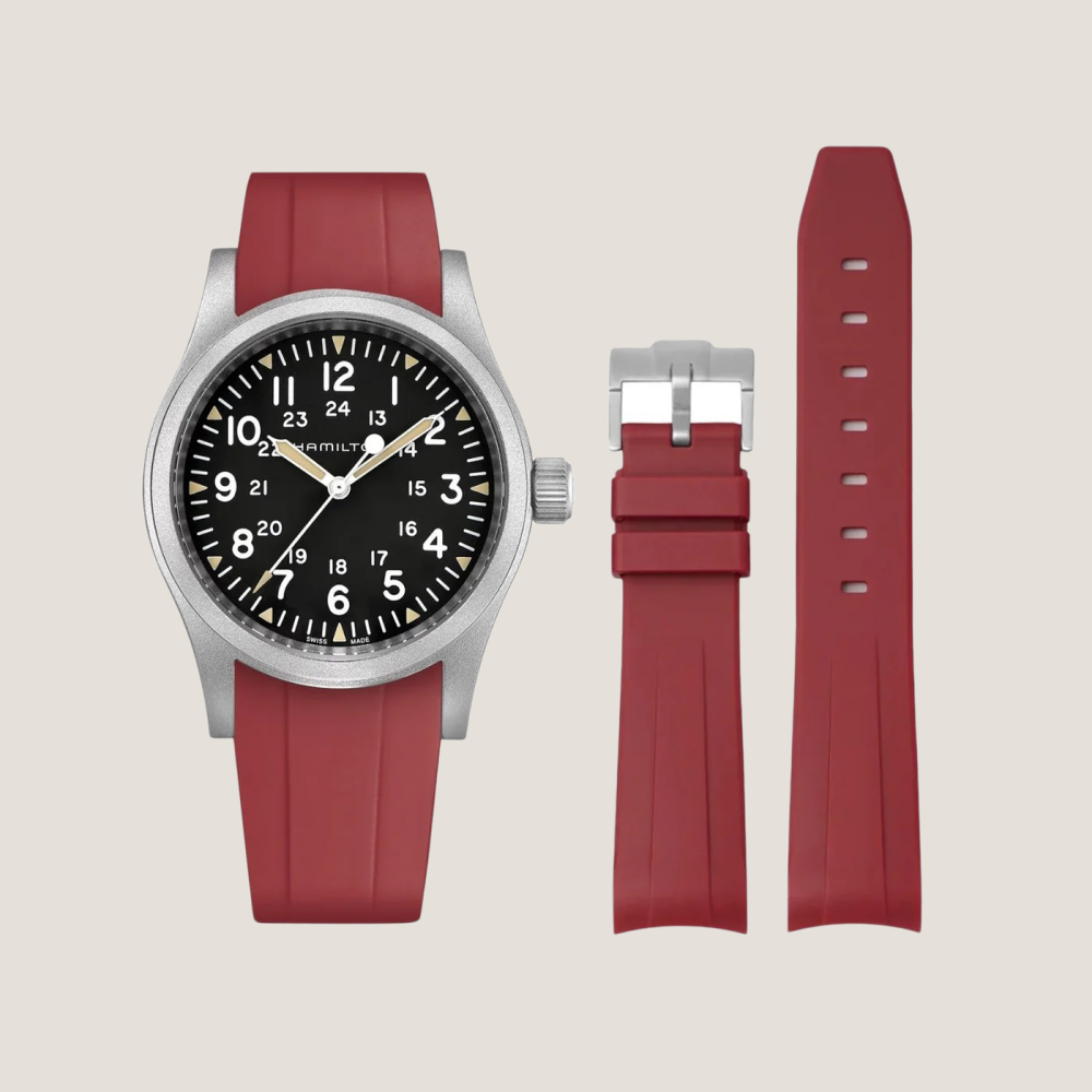 FKM Rubber Strap for Hamilton Khaki Field
