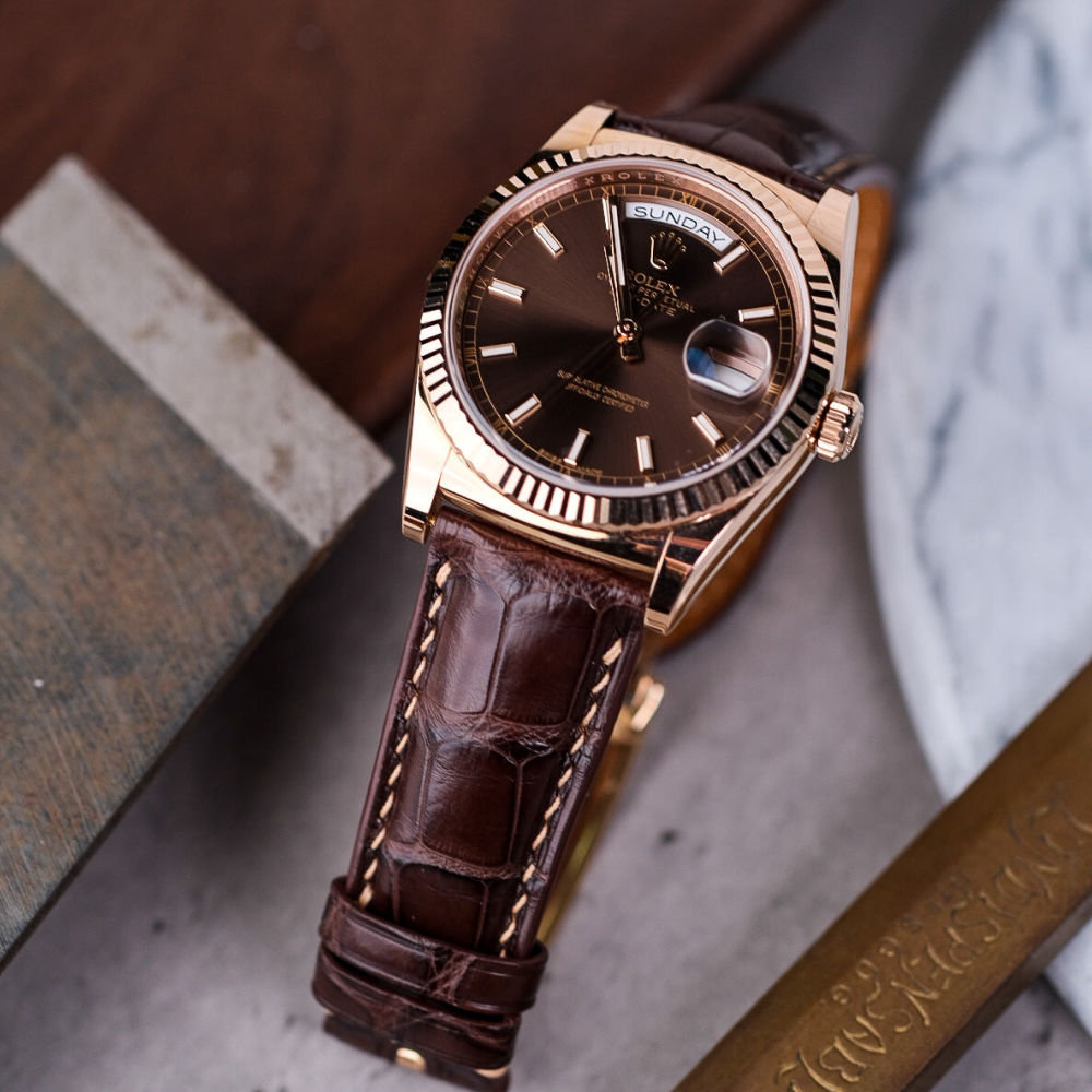 Rolex Day-Date Alligator Leather Strap – Handmade Custom Fit