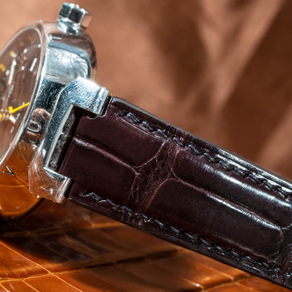 Alligator Leather Strap for Louis Vuitton Watch
