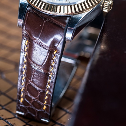 Alligator Leather Strap for Rolex Sky-Dweller