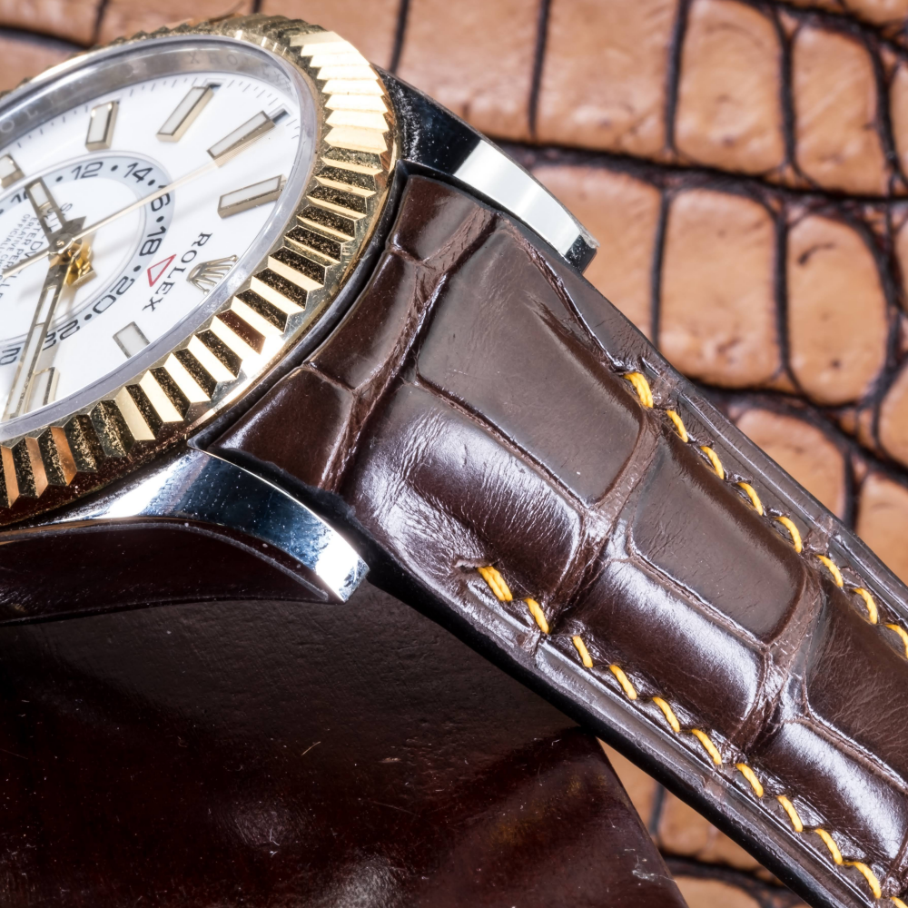 Alligator Leather Strap for Rolex Sky-Dweller