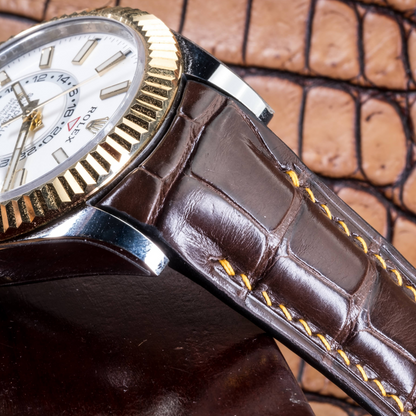 Alligator Leather Strap for Rolex Sky-Dweller
