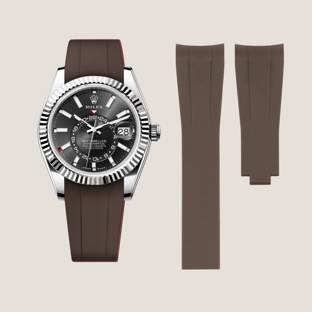 FKM Rubber Strap for Rolex Sky-Dweller Deployant Clasp