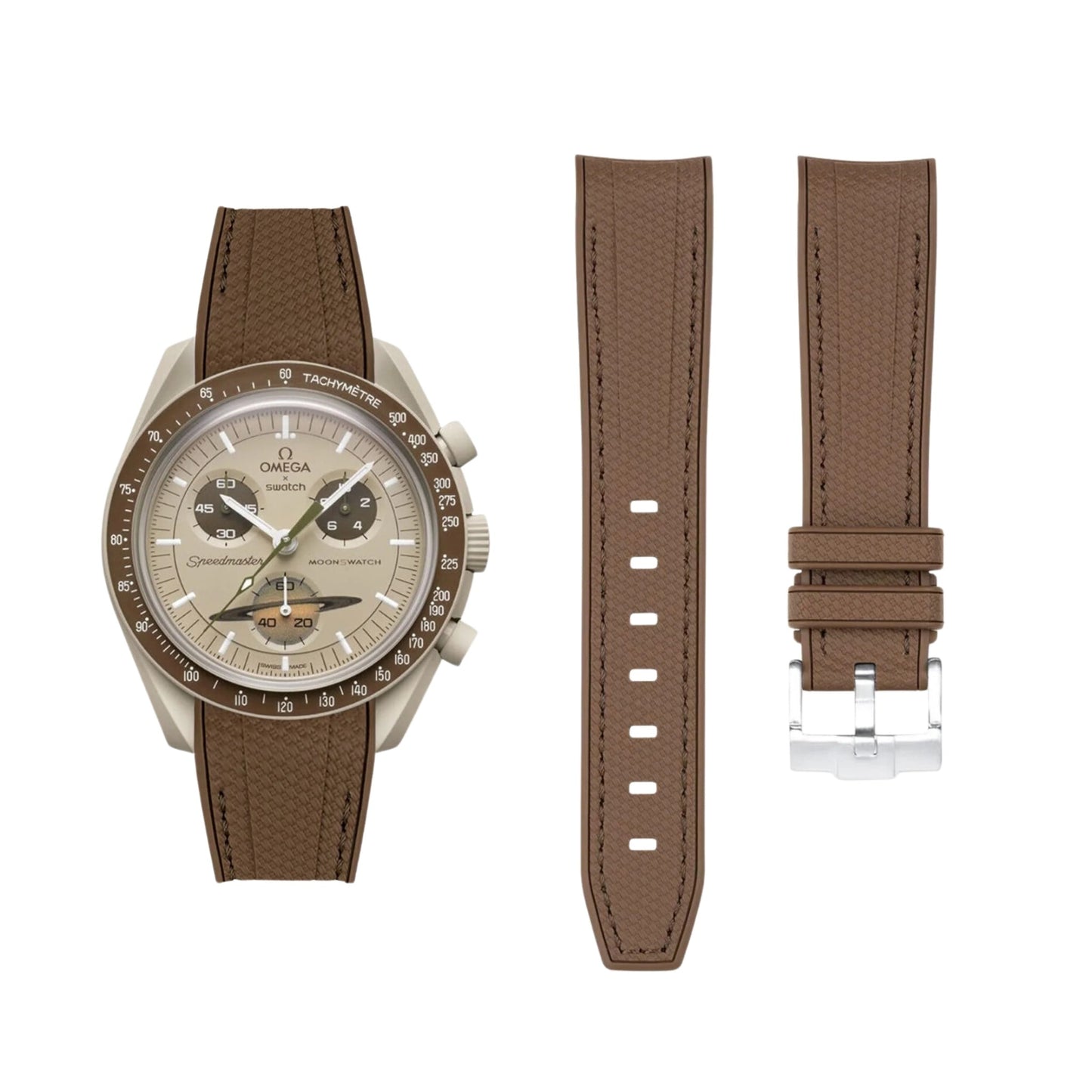 MoonSwatch Mission to Saturn FKM Rubber Strap