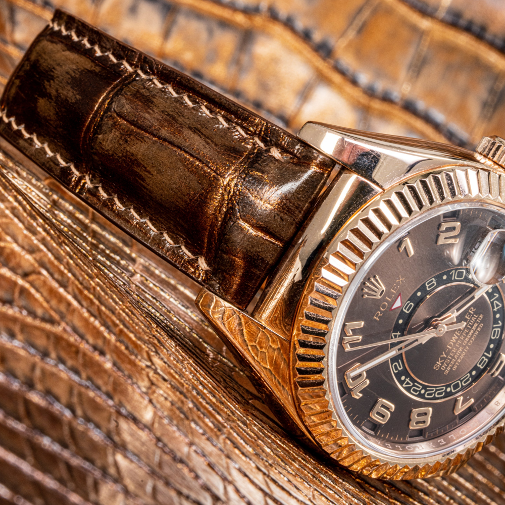 Alligator Leather Strap for Rolex Sky-Dweller