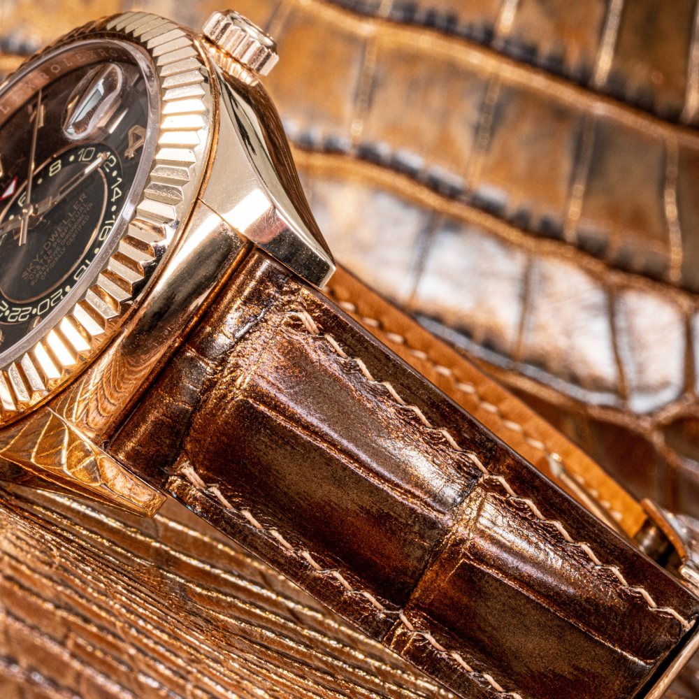 Alligator Leather Strap for Rolex Sky-Dweller