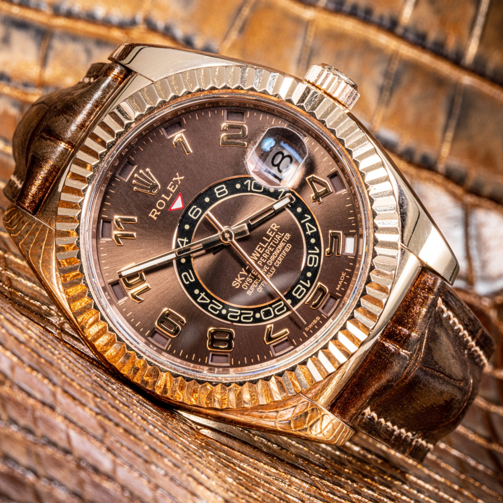 Alligator Leather Strap for Rolex Sky-Dweller