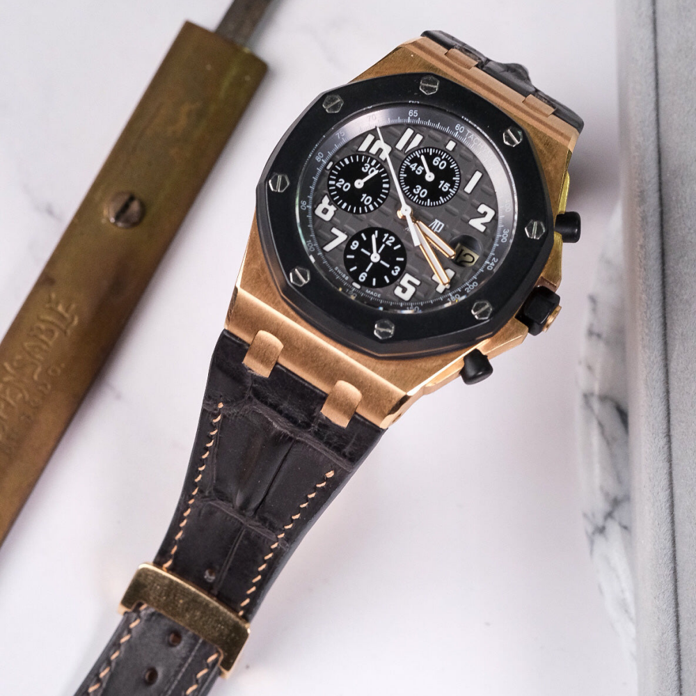 Alligator Leather Strap for AP Royal Oak Offshore 42mm