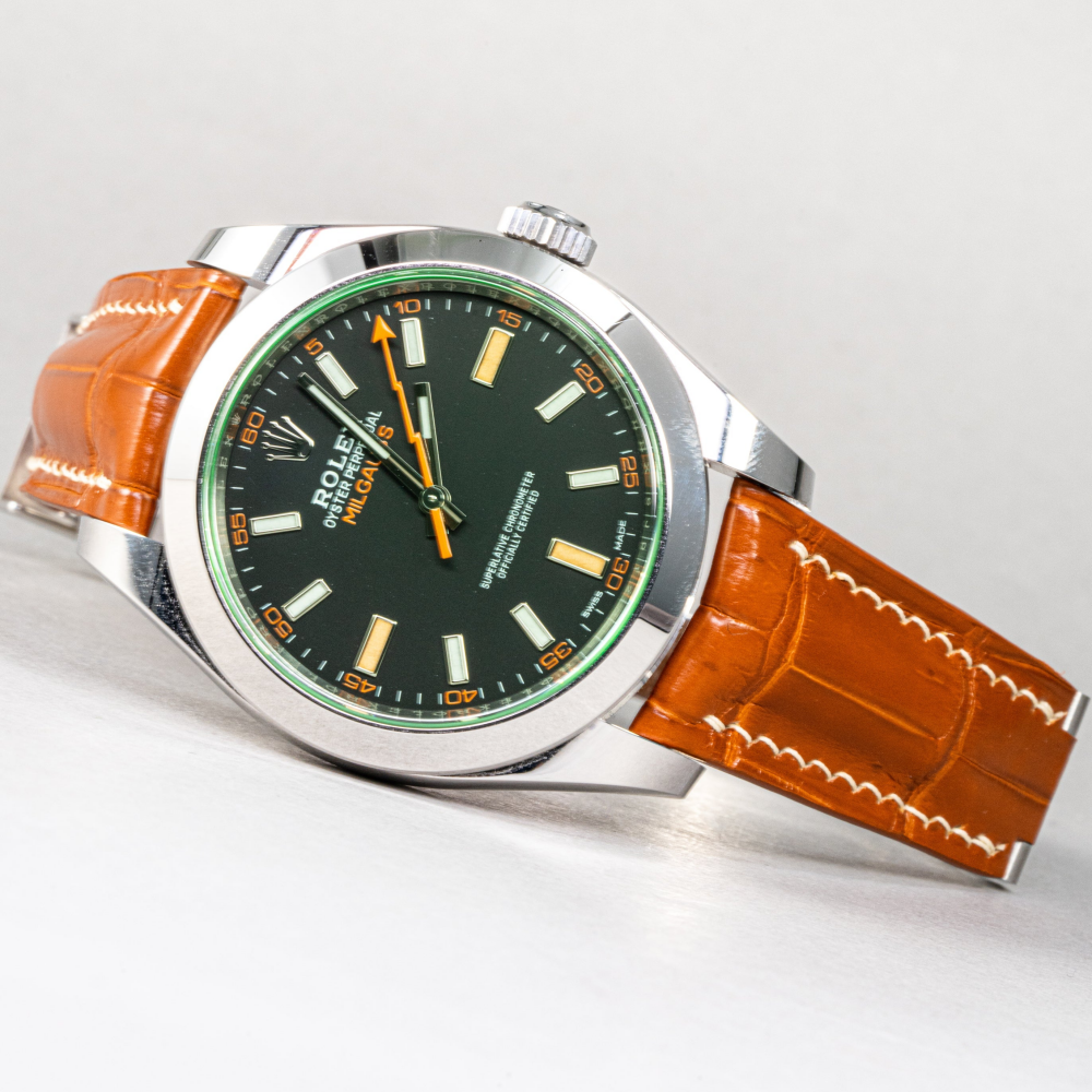 Rolex Milgauss Alligator Leather Strap – Handmade Custom Fit