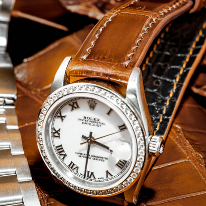 Alligator Leather Strap for Rolex Datejust