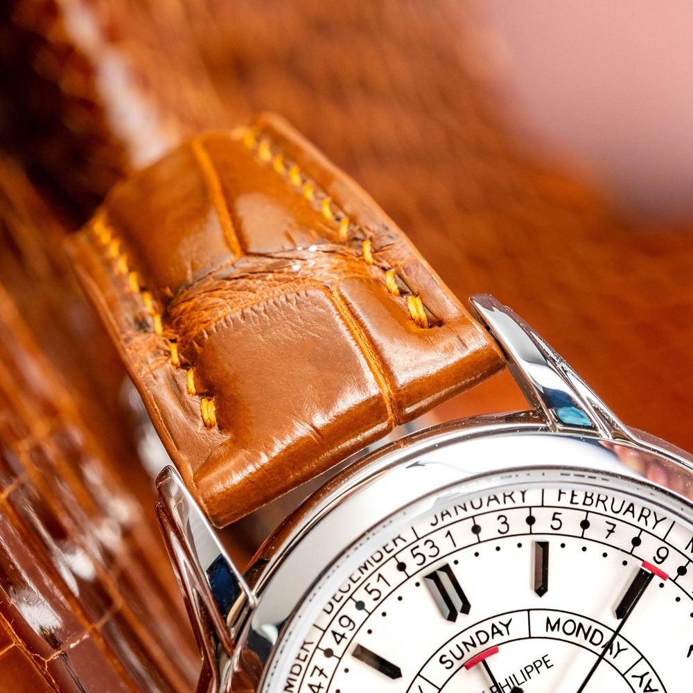 Alligator Leather Strap for Patek Philippe Weekly Calendar