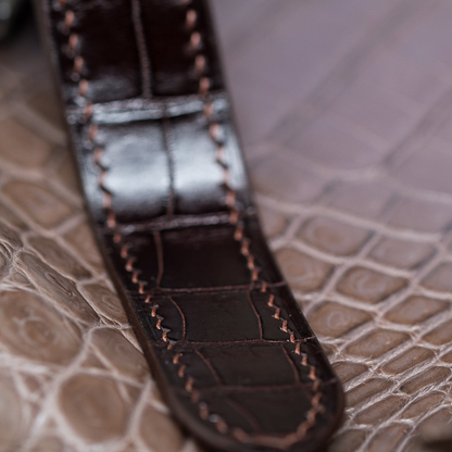 Alligator Leather Strap for Cartier Santos 100 Push Button Clasp