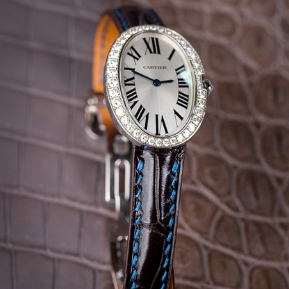 Alligator Leather Strap for Cartier Baignoire