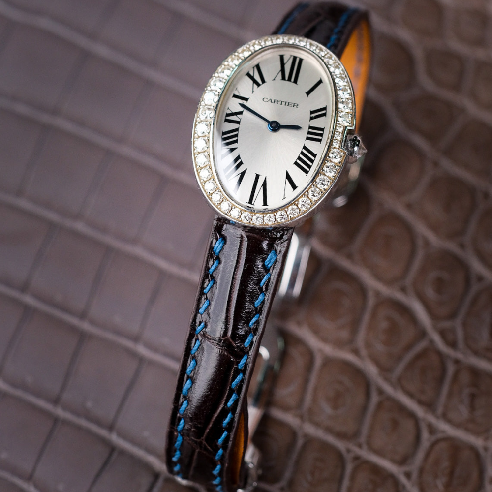 Alligator Leather Strap for Cartier Baignoire