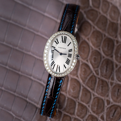 Alligator Leather Strap for Cartier Baignoire