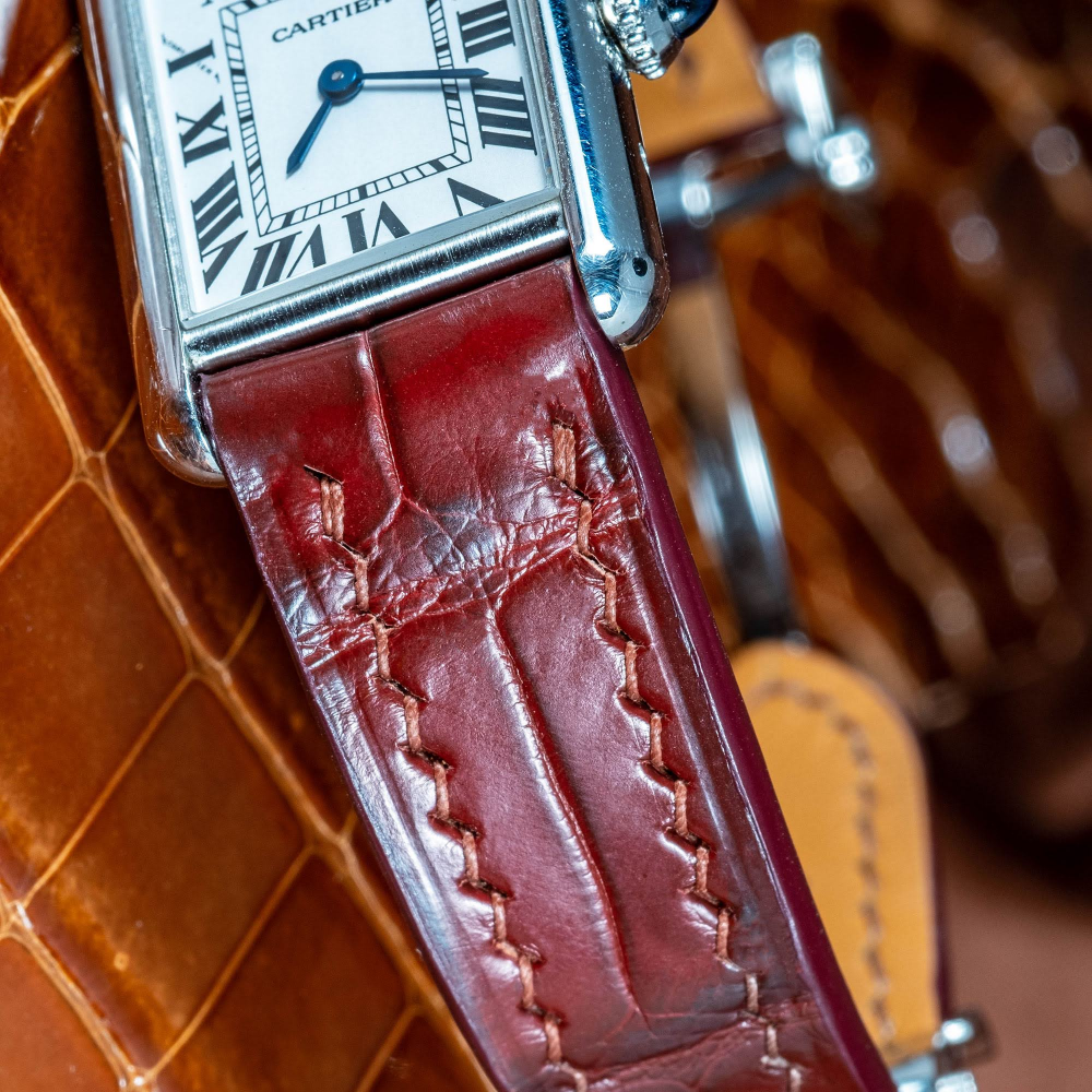 Alligator Leather Strap for Cartier Tank