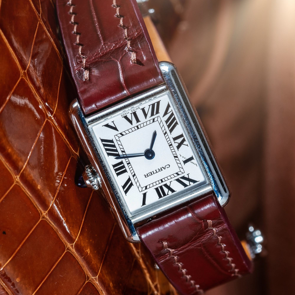 Alligator Leather Strap for Cartier Tank