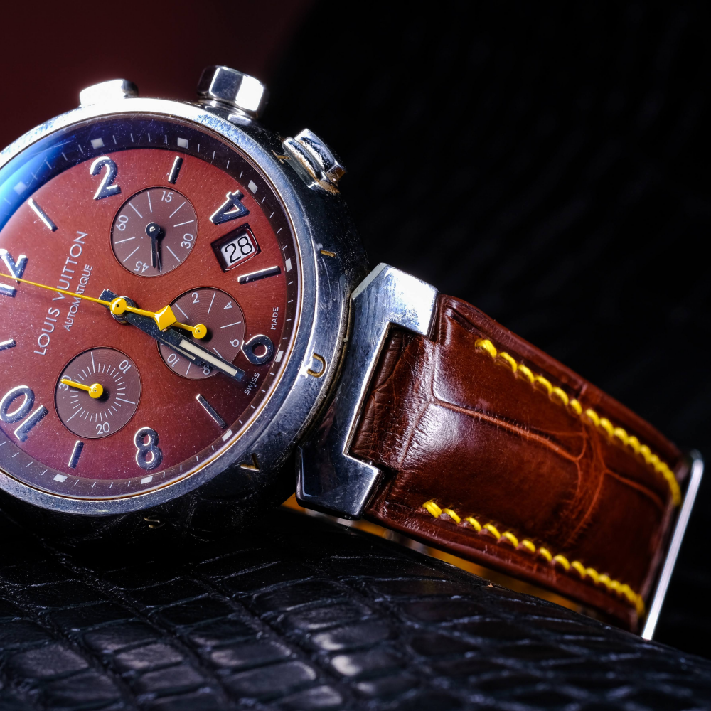Alligator Leather Strap for Louis Vuitton Watch