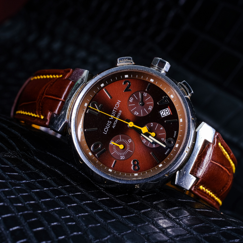 Alligator Leather Strap for Louis Vuitton Watch