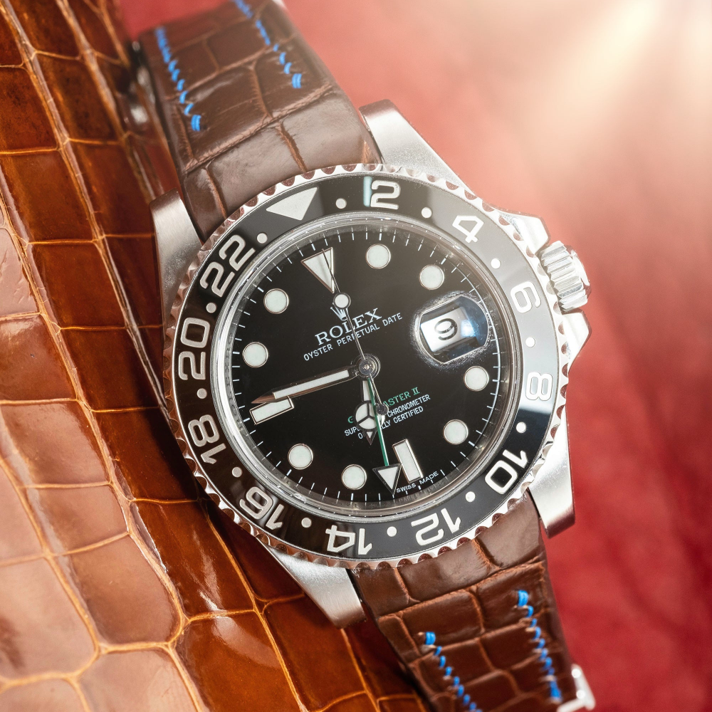 Alligator Leather Strap for Rolex GMT-Master II