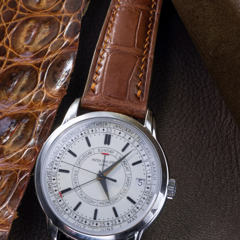 Alligator Leather Strap for Patek Philippe Weekly Calendar