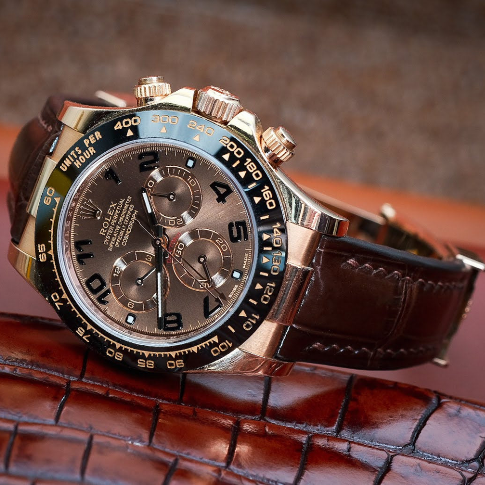 Rolex Daytona Alligator Leather Strap – Deployant Clasp Compatible